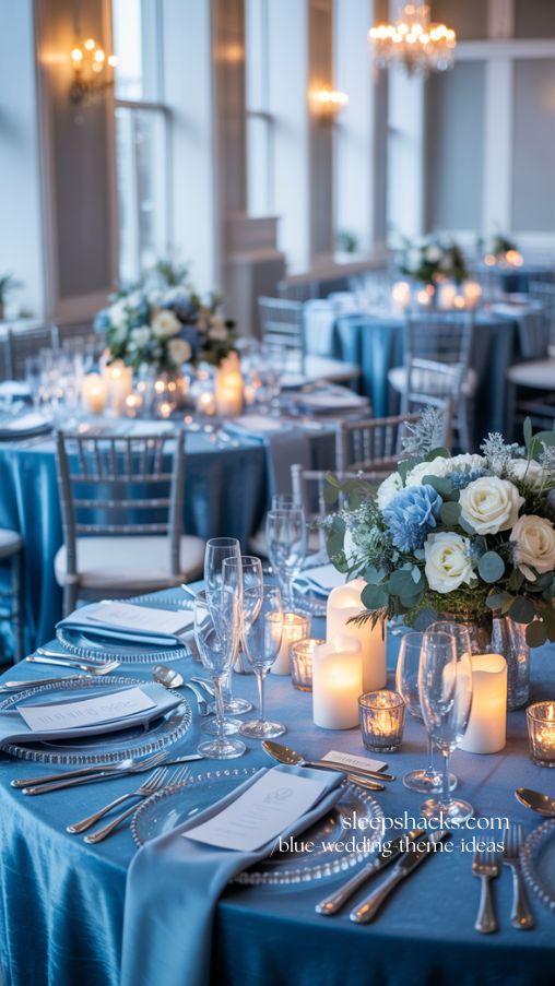 Winter Blue Wedding Theme With Silver Accents for Cozy Elegance