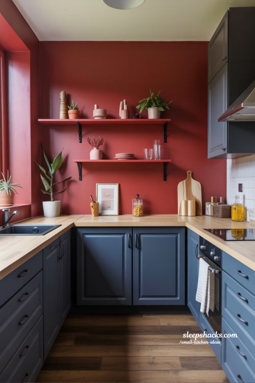 small kitchen ideas bold colors for low-light kitchens
