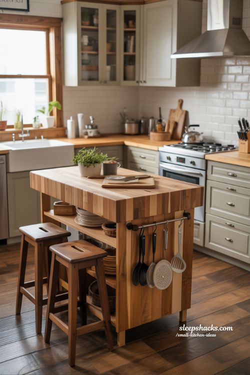 small kitchen ideas butcher block mini island for style and function