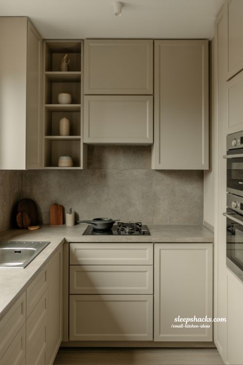 small kitchen ideas continuity in color and materials