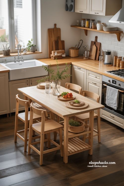 small kitchen ideas flexible double-duty table for compact spaces