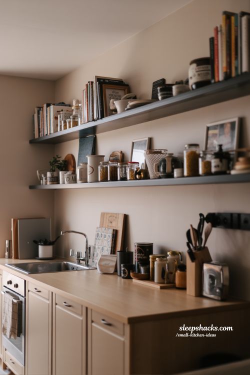 small kitchen ideas open shelves for narrow spaces