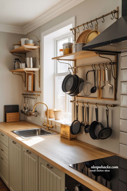 small kitchen ideas wall-mounted storage for efficiency