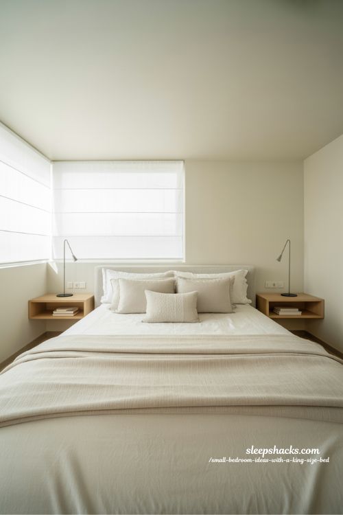 Airy Minimalist Small Bedroom with King Bed
