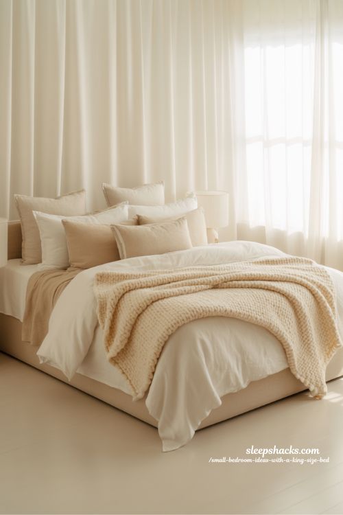 Airy Monochrome: Soft White King Bedroom Sanctuary