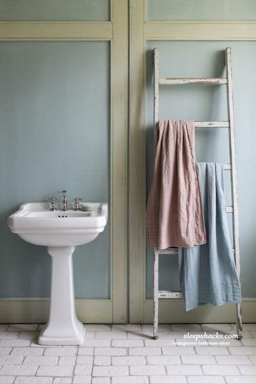 Calming Muted Color Palette for Cottagecore Bathroom Inspiration