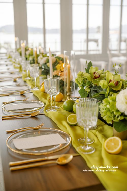 Chartreuse Wedding Tablescapes That Feel Fresh Bright and Elegant