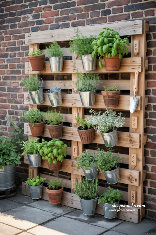 Cheap and Easy DIY Pallet Herb Garden Outdoor Design