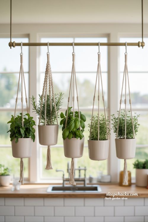 Clear Your Counters: Simple Hanging Herb Garden Ideas