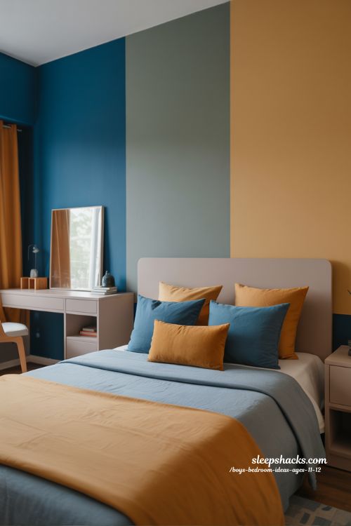 Color-Blocked Boys Bedroom Ideas Ages 11 12 Bold Balanced Design