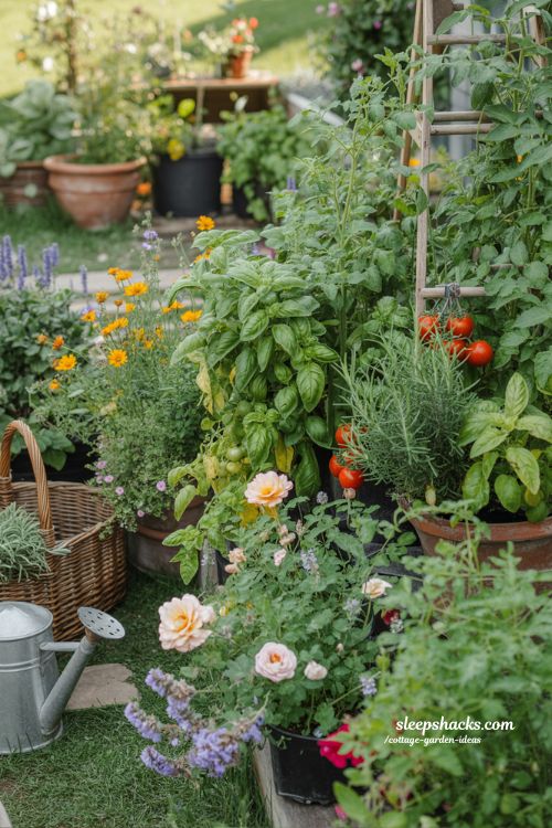 Cottage Garden Ideas Mixing Herbs Vegetables and Flowers Naturally 