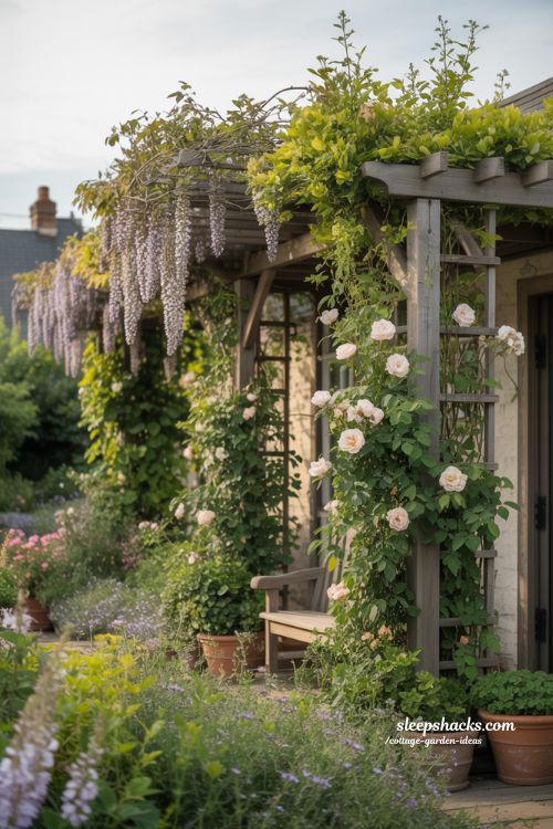 Cottage Garden Ideas Using Vertical Trellises and Climbing Plants for Height