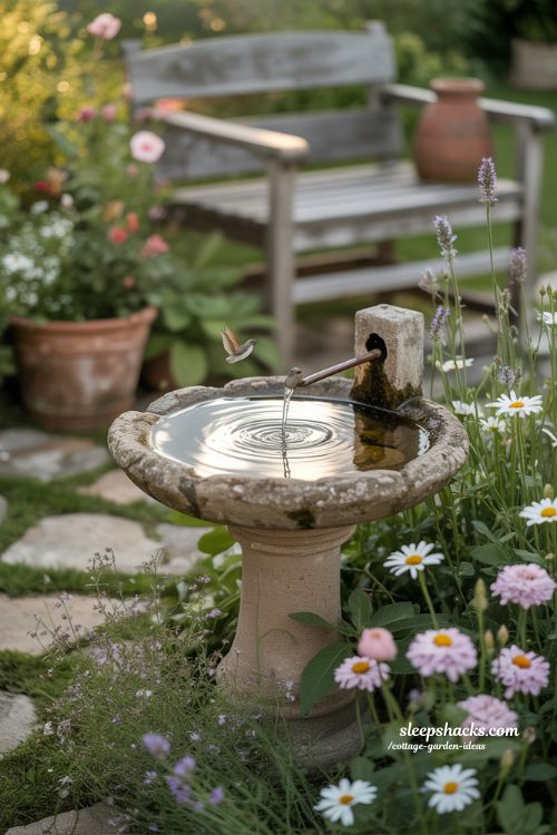 Cottage Garden Ideas with Small Water Features for Calm and Movement