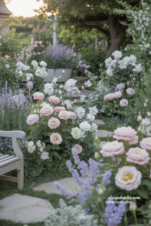 Cottage Garden Ideas with Soft Color Palette for a Calm and Peaceful Space