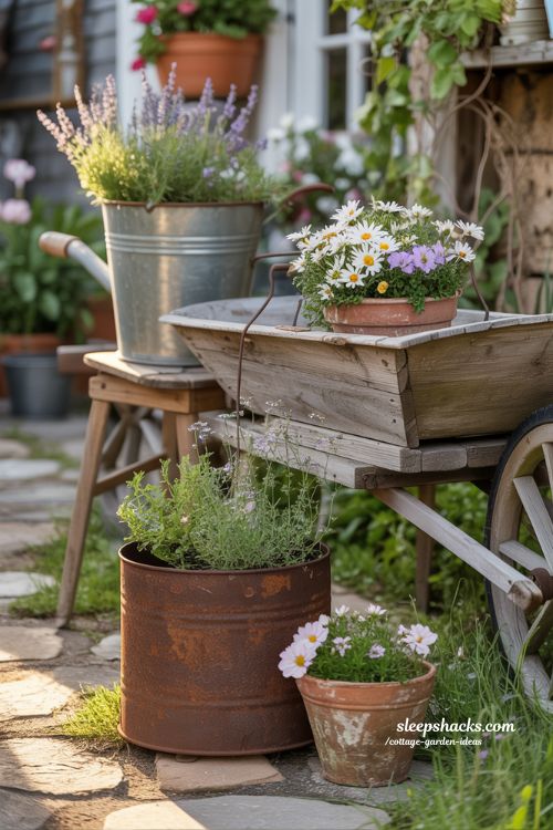 Cottage Garden Ideas with Vintage Planters Adding Character and Charm