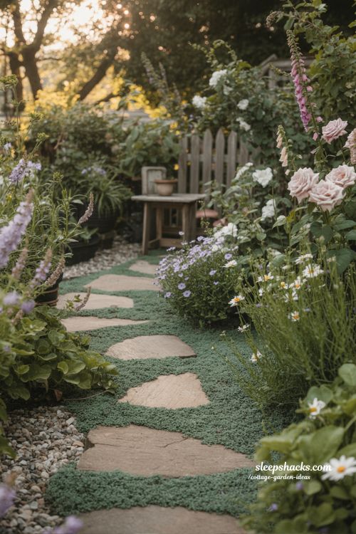 Cottage Garden Ideas with Winding Natural Path for a Cozy Outdoor Escape