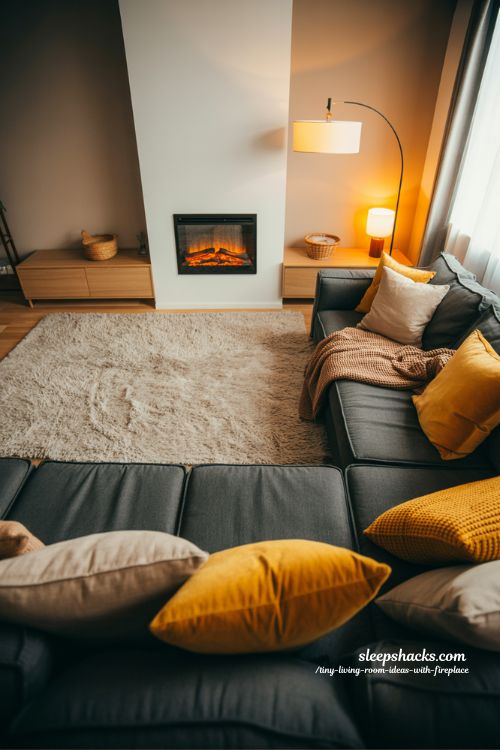 Cozy Apartment Living Room with Electric Fireplace Ideas