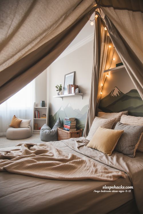 Cozy Canopy Boys Bedroom Ideas Ages 11 12 with Secret Nook Retreat