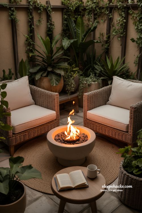 Cozy Corner Patio Fire Pit Ideas Intimate Outdoor Retreat Small Space Relaxation