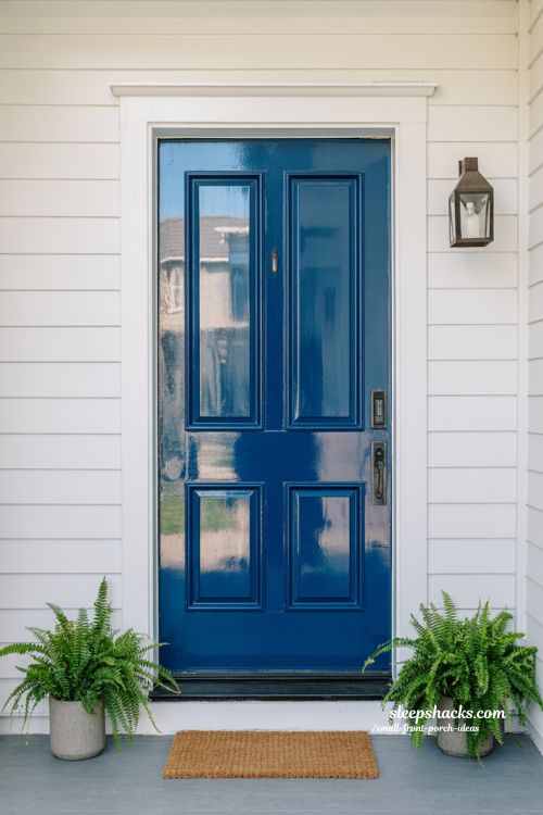 Curated Simplicity: Highlighting the Blue Front Door
