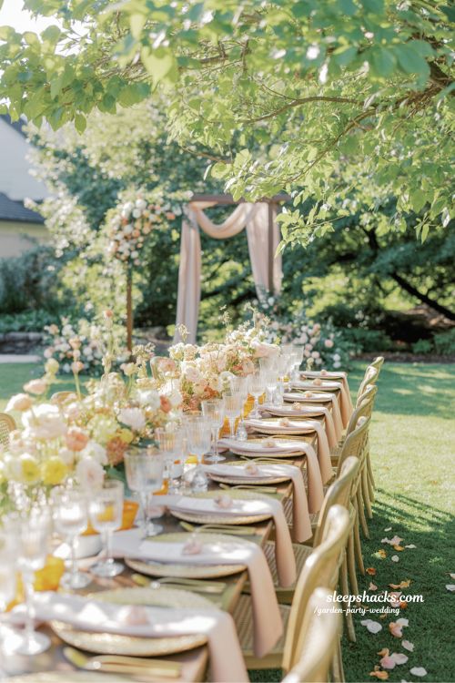 Destination Weddings Featuring Chartreuse Tables for Tropical and Garden Venues