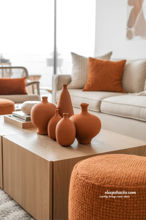 Earthy Living Room Ideas: Balancing Warm Terracotta Accents with Neutrals