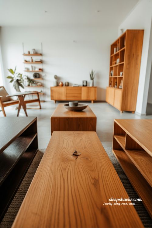 Earthy Living Room Ideas: Grounding the Space with Natural Wood Furniture
