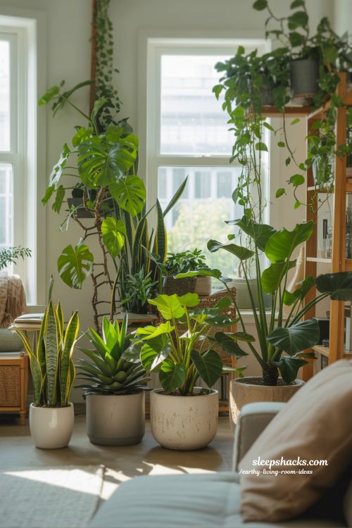 Earthy Living Room Ideas: Transforming Spaces with Lush Indoor Plants