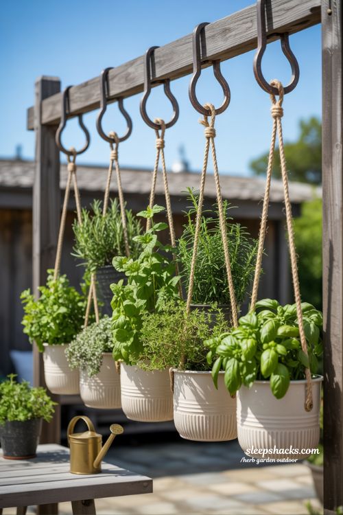 Easy Outdoor Hanging Herb Garden Ideas for Small Porches and Patios