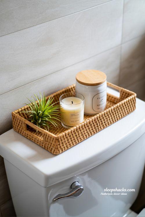 Easy Tray Styling for an Organized Toilet Tank