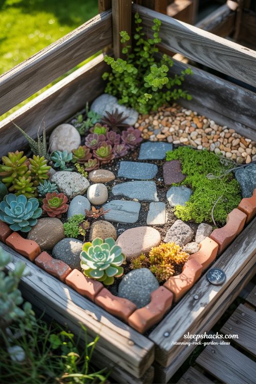 Easy and Affordable DIY Small Corner Rock Garden Idea