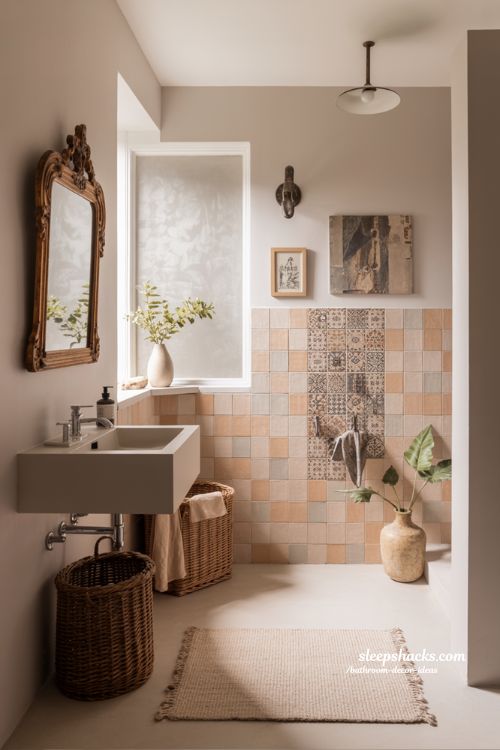 Eclectic Bathroom Decor Ideas Mixed Styles Creative And Color Balanced Bathroom Design