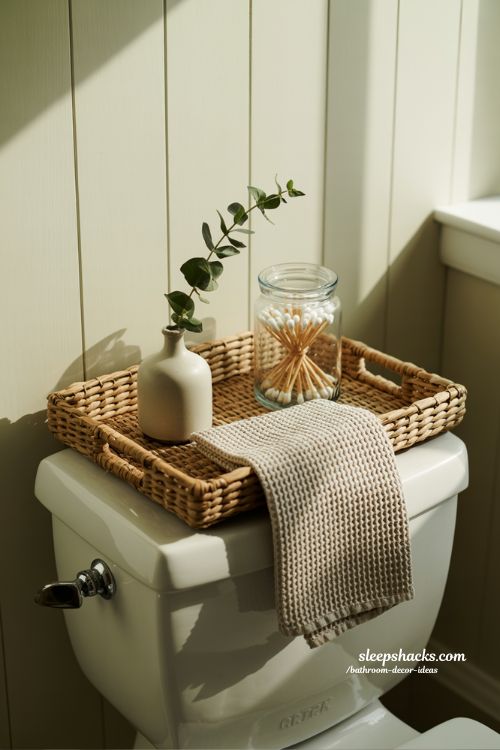 Elevated Toilet Tank Styling for a Minimalist Spa Bathroom
