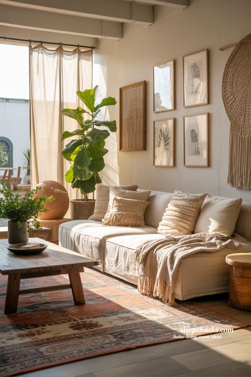 Fresh Boho Living Room Ideas Featuring Indoor Plants and Natural Light
