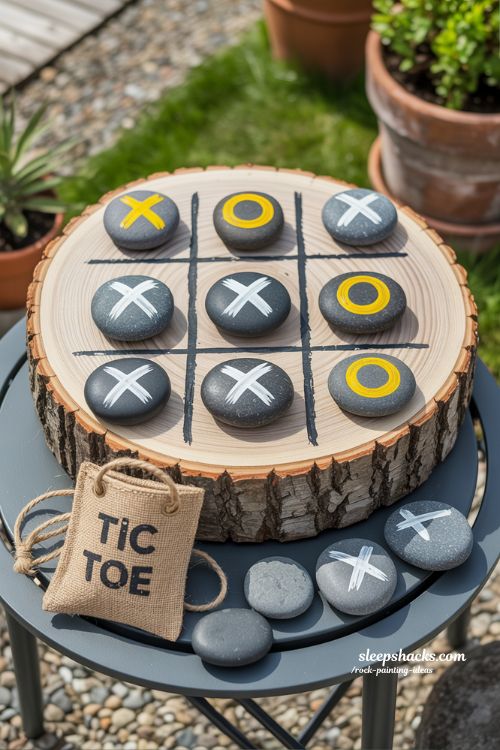 Fun and Creative DIY Tic Tac Toe Rock Game for Garden Entertainment and Outdoor Play