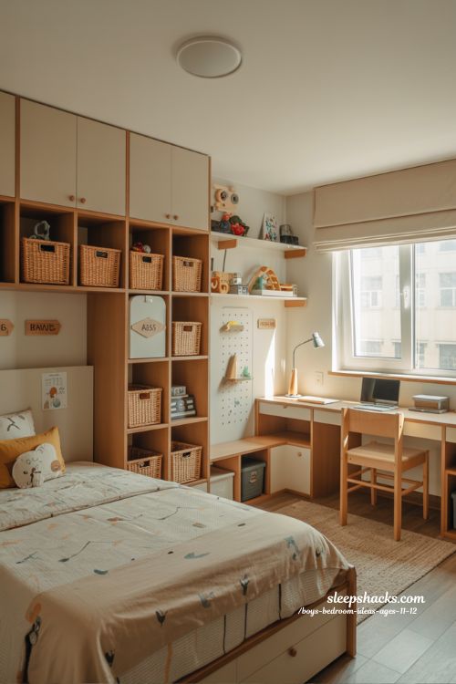 Functional Boys Bedroom Ideas Ages 11 12 with Storage and Play Zones