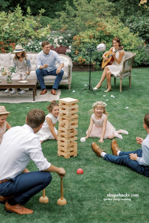 Garden Party Wedding Lawn Games and Live Acoustic Entertainment Ideas