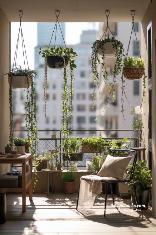 Hanging Urban Garden Balcony Ideas Light and Airy Design