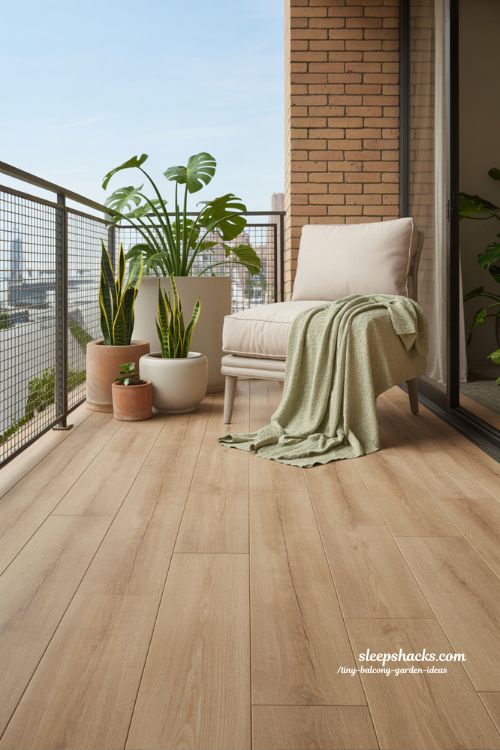 Harmonious Minimalist Balcony Retreat with Indoor Design Flow