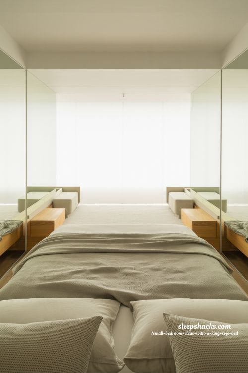 High-Contrast Minimalist Sanctuary: King Bed in Small Space