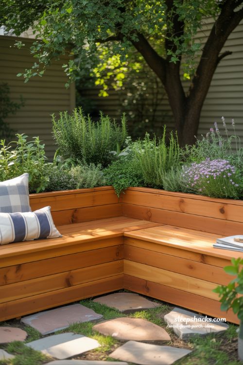 Integrated Comfort: The Functional Garden Bench