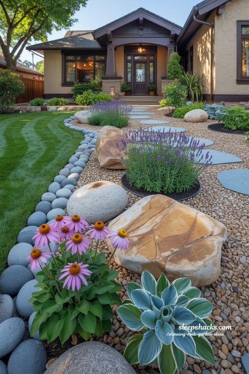 Inviting Front Yard Rock Garden for Stunning Curb Appeal