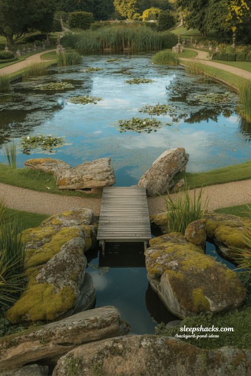 Large natural backyard pond ideas for a complete landscape transformation
