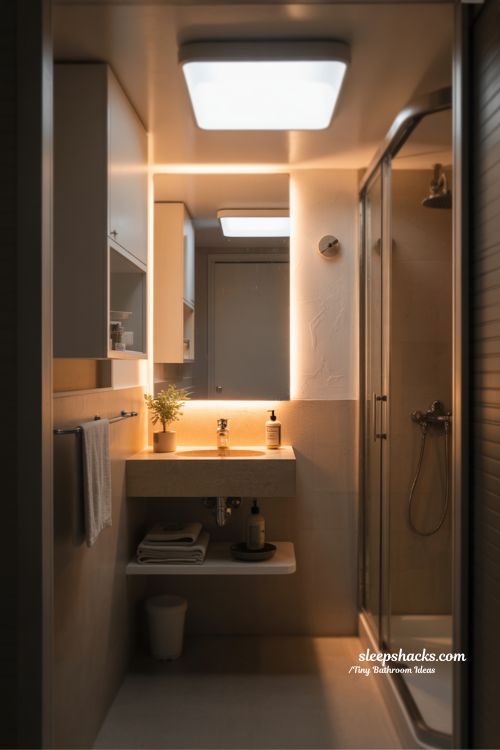 Layered Lighting Ideas That Make Tiny Bathrooms Feel Open and Cozy