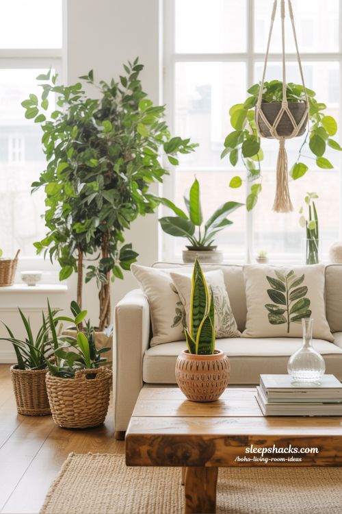 Lush Botanical Boho Living Room Decor: Fresh Ideas and Spacing Tips for an Indoor Oasis