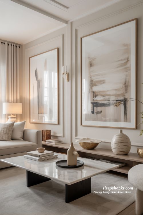 Luxury Living Room Decor Ideas Elegant Wall Art Styling Minimal Luxury Interior Design