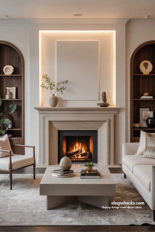 Luxury Living Room Decor Ideas with a Statement Fireplace