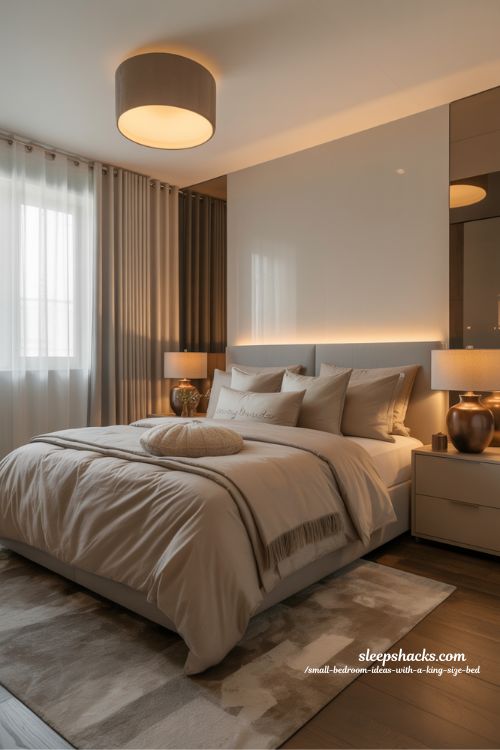 Luxury Look in a Small Bedroom with a King Size Bed