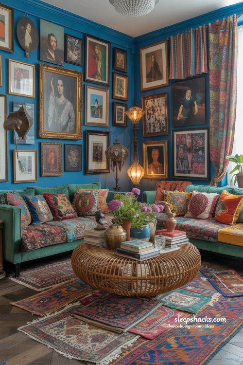 Maximalist Boho Living Room Decor Ideas: Curated Abundance and Color Harmony