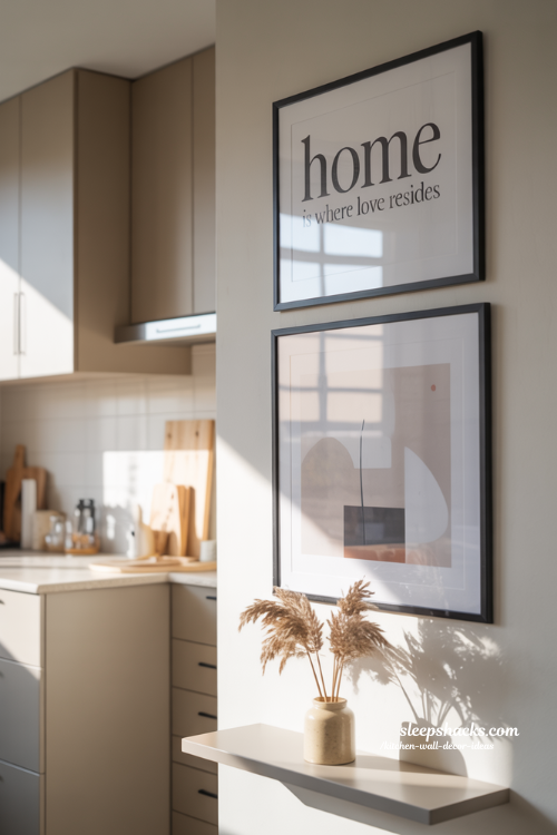 Minimal Art Prints and Typography Ideas for a Calm Kitchen Wall